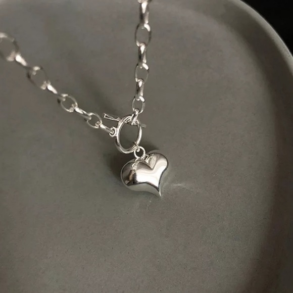 🤍Insta heart sterling silver necklace - Picture 6 of 7